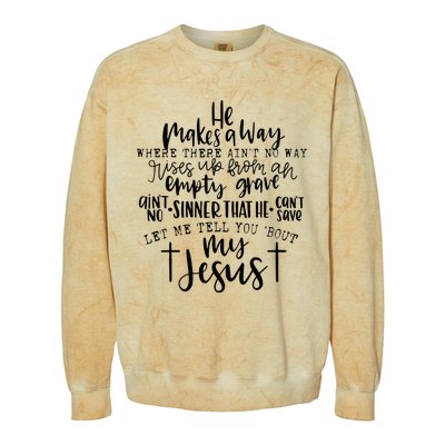 Let Me Tell You Bout My Jesus vintage Bible Christian Lovers Colorblast Crewneck Sweatshirt