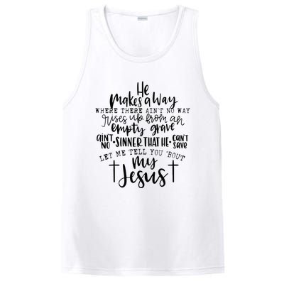 Let Me Tell You Bout My Jesus vintage Bible Christian Lovers PosiCharge Competitor Tank