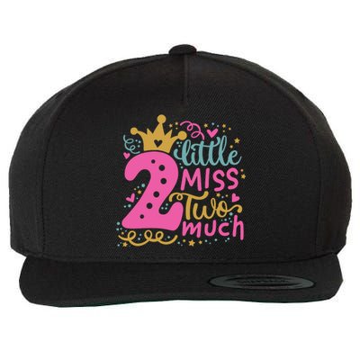 Little Miss Two 2 Much Cool Birthday Design Wool Snapback Cap