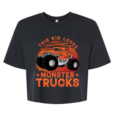 Love Monster Trucks Funny Bella+Canvas Jersey Crop Tee