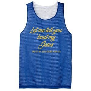 Let Me Tell You Bout My Jesus Premium Mesh Reversible Basketball Jersey Tank