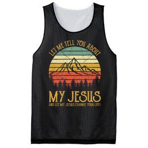 Let Me Tell You About My Jesus Christian Mesh Reversible Basketball Jersey Tank