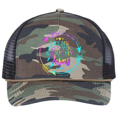 Let Me Tell You About My Jesus Christian Believer Bible God Retro Rope Trucker Hat Cap