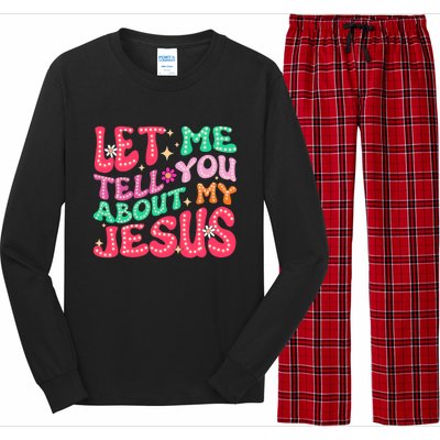 Let Me Tell You About My Jesus Groovy Christian Long Sleeve Pajama Set