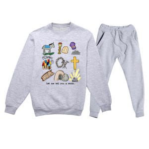 Let Me Tell You A Story Jesus Religious Christian Easter Premium Crewneck Sweatsuit Set