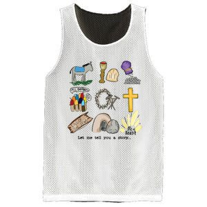 Let Me Tell You A Story Jesus Religious Christian Easter Mesh Reversible Basketball Jersey Tank