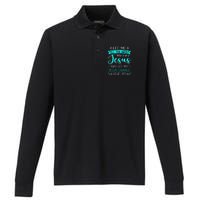 Let Me Tell You About My Jesus And Jesus Change Your Life Performance Long Sleeve Polo