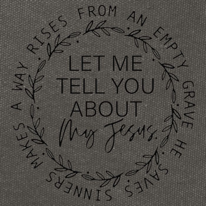 Let Me Tell You About My Jesus Religious Christian Cotton Canvas Backpack
