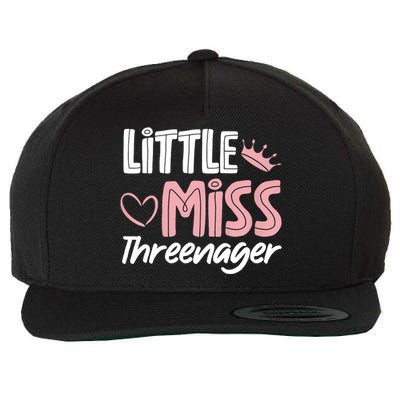 Little Miss Threenager Wool Snapback Cap