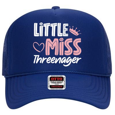 Little Miss Threenager High Crown Mesh Back Trucker Hat