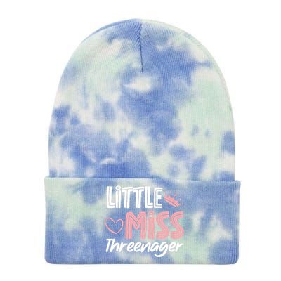 Little Miss Threenager Tie Dye 12in Knit Beanie