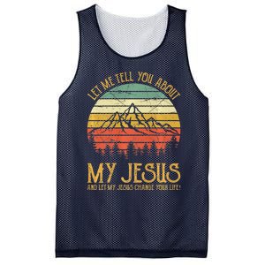 Let Me Tell You About My Jesus Christian Premium Mesh Reversible Basketball Jersey Tank