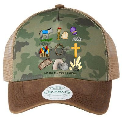 Let Me Tell You A Story He Is Risen Jesus Easter Christian  Legacy Tie Dye Trucker Hat