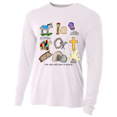 Let Me Tell You A Story He Is Risen Jesus Easter Christian  Cooling Performance Long Sleeve Crew