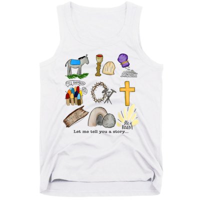 Let Me Tell You A Story He Is Risen Jesus Easter Christian  Tank Top
