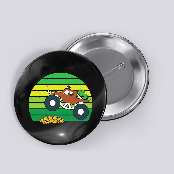 Lucky Monster Truck St Patrick's Day Button