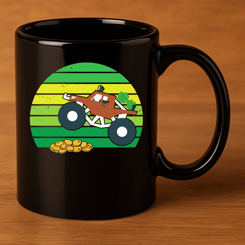 Lucky Monster Truck St Patrick's Day 11oz C Handle Ceramic Mug