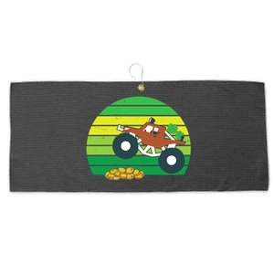 Lucky Monster Truck St Patrick's Day Large Microfiber Waffle Golf Towel