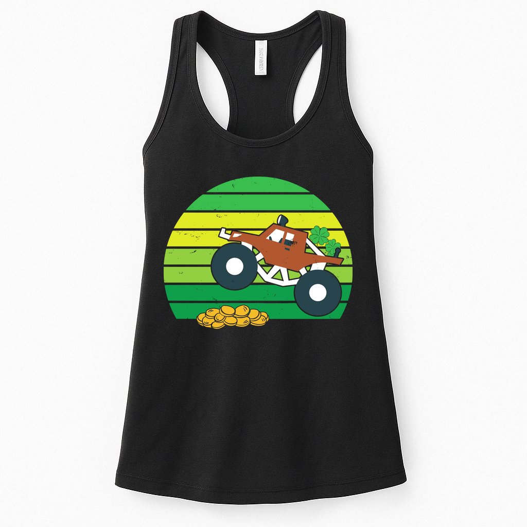 Lucky Monster Truck St Patrick's Day Womens Tank Top