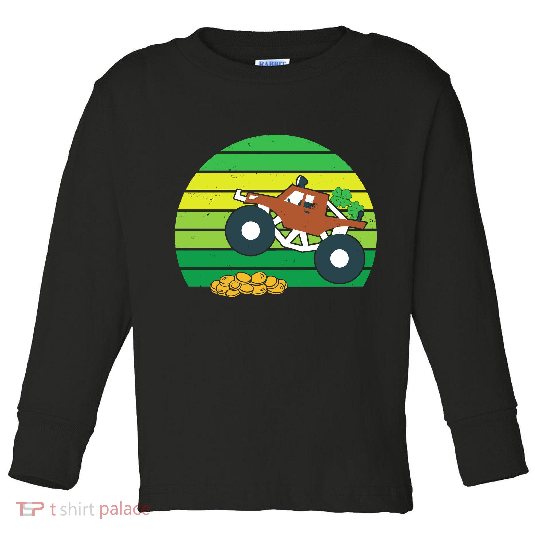 Lucky Monster Truck St Patrick's Day Toddler Long Sleeve Shirt