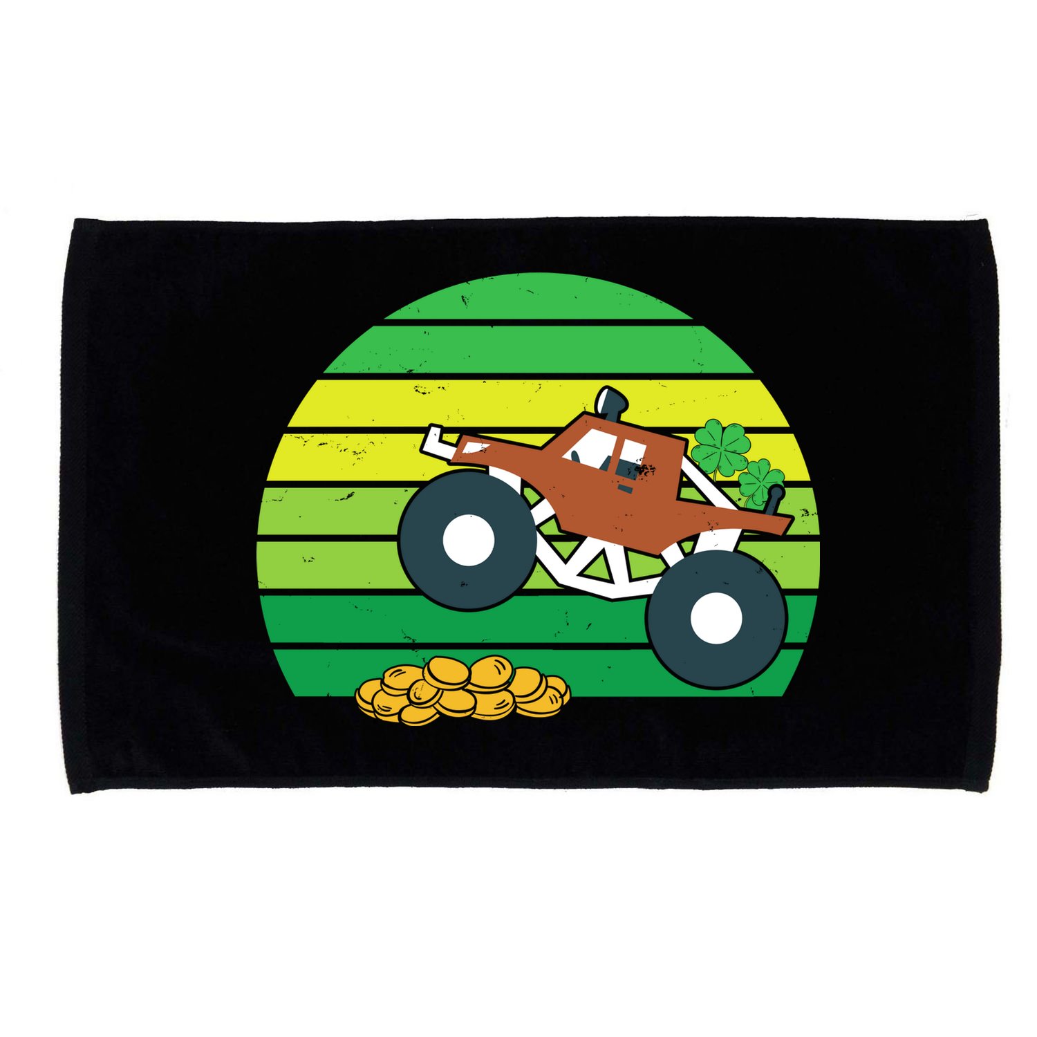 Lucky Monster Truck St Patrick's Day Microfiber Hand Towel
