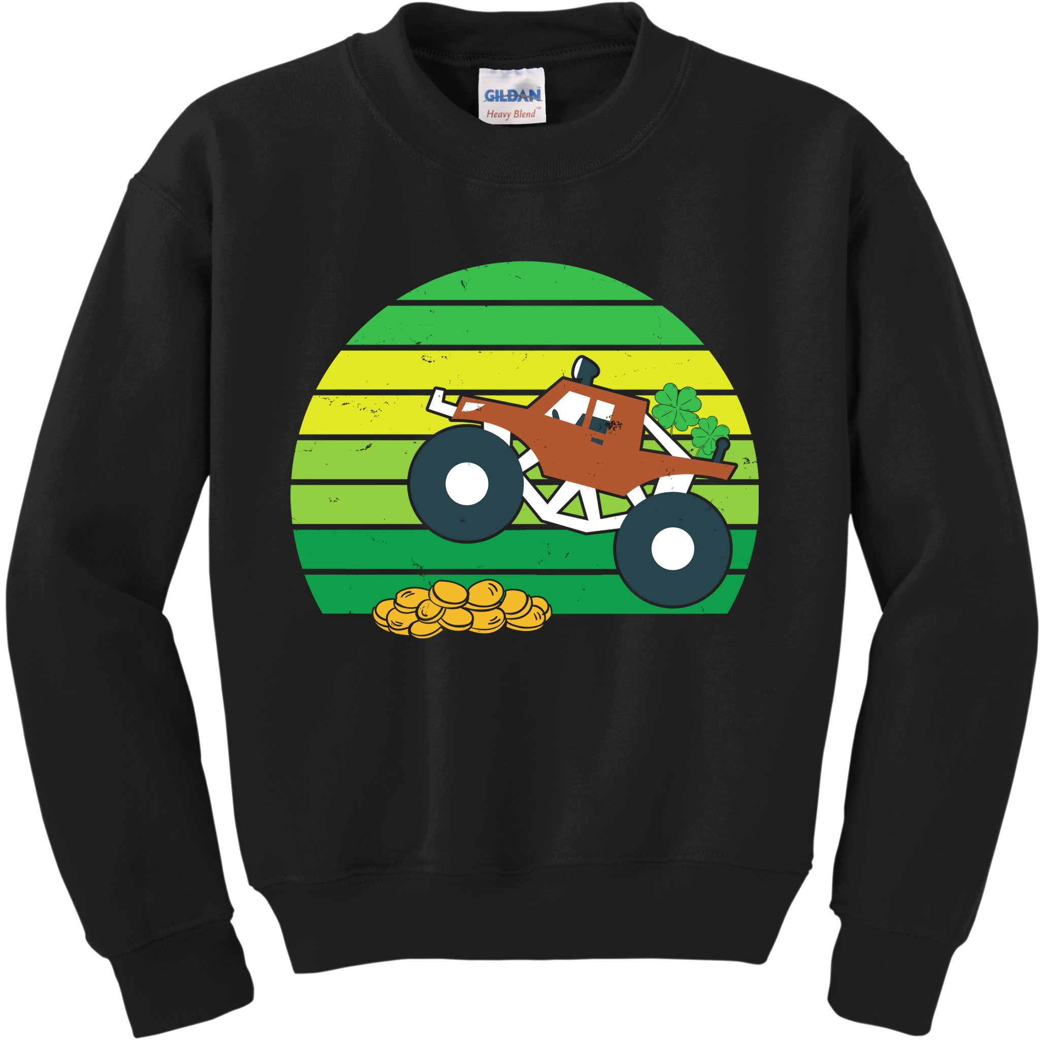 Lucky Monster Truck St Patrick's Day Kids Sweatshirt