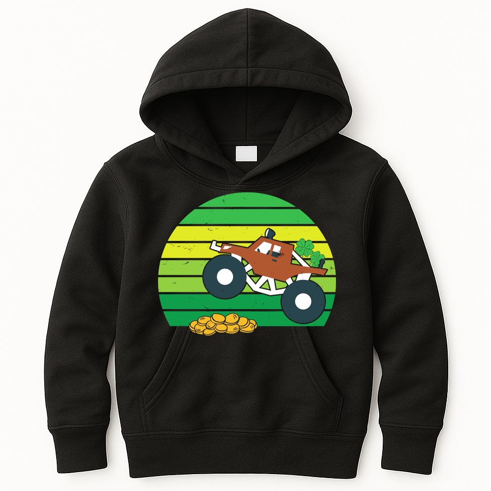 Lucky Monster Truck St Patrick's Day Kids Hoodie