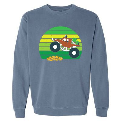 Lucky Monster Truck St Patrick's Day Garment-Dyed Sweatshirt