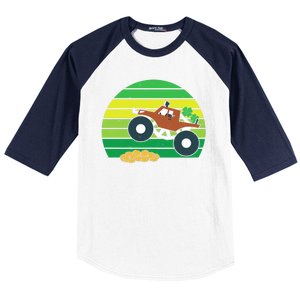 Lucky Monster Truck St Patrick's Day Baseball Sleeve Shirt