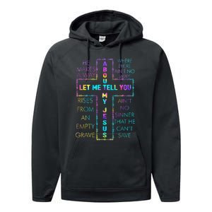 Let Me Tell You About My Jesus Christian Bible God Tie Dye Performance Fleece Hoodie