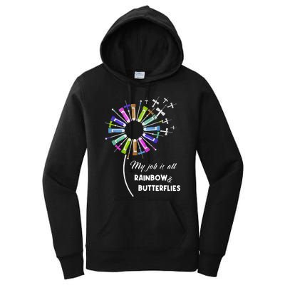 Laboratory Medical Technologist My Job Is All Rainbow And Butterflies Women's Pullover Hoodie