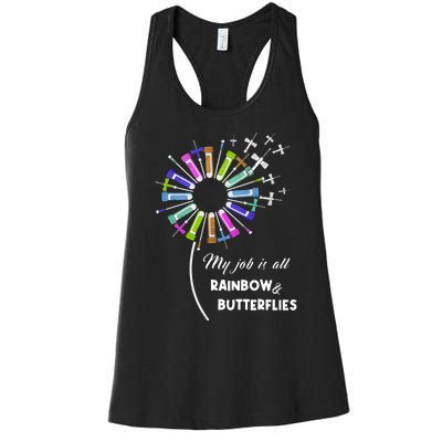 Laboratory Medical Technologist My Job Is All Rainbow And Butterflies Women's Racerback Tank