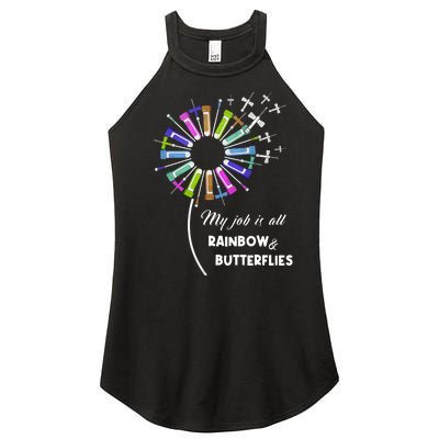 Laboratory Medical Technologist My Job Is All Rainbow And Butterflies Women’s Perfect Tri Rocker Tank