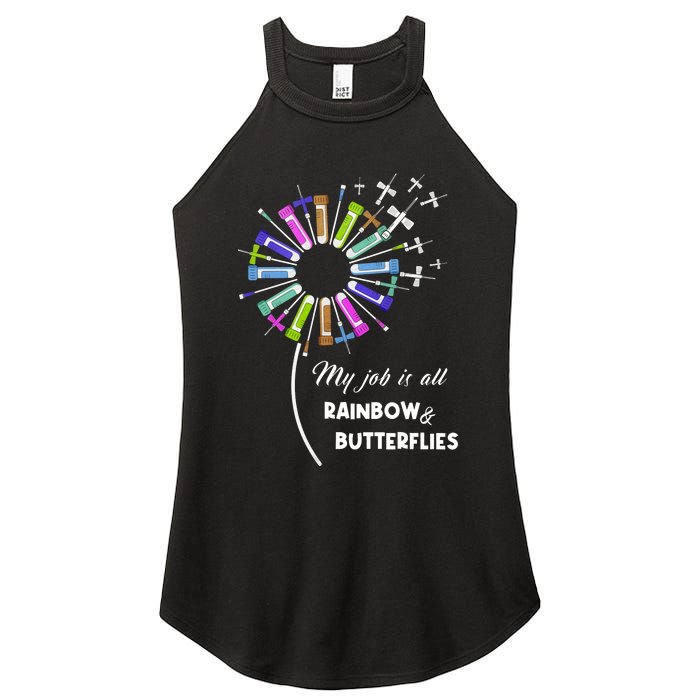 Laboratory Medical Technologist My Job Is All Rainbow And Butterflies Women's Perfect Tri Rocker Tank