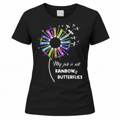 Laboratory Medical Technologist My Job Is All Rainbow And Butterflies Women's T-Shirt