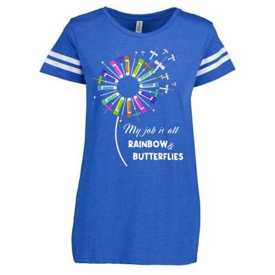 Laboratory Medical Technologist My Job Is All Rainbow And Butterflies Enza Ladies Jersey Football T-Shirt