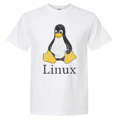 Linux Mascot Tux The Penguin Vintage Nerd Geek Sysadmin Gift Garment-Dyed Heavyweight T-Shirt