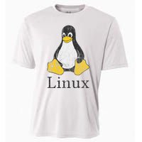 Linux Mascot Tux The Penguin Vintage Nerd Geek Sysadmin Gift Cooling Performance Crew T-Shirt