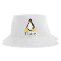 Linux Mascot Tux The Penguin Vintage Nerd Geek Sysadmin Gift Sustainable Bucket Hat