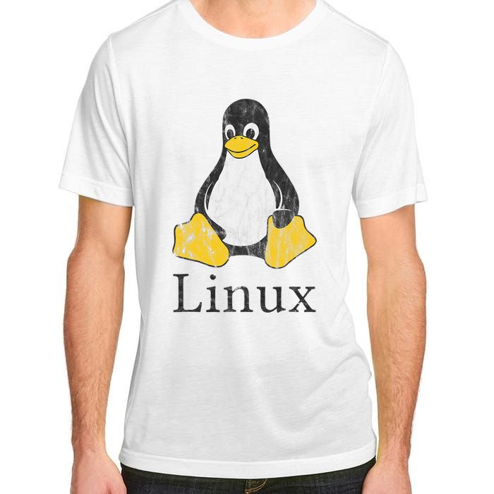 Linux Mascot Tux The Penguin Vintage Nerd Geek Sysadmin Gift Adult ChromaSoft Performance T-Shirt