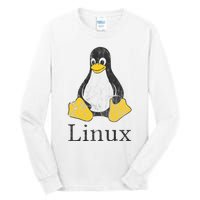 Linux Mascot Tux The Penguin Vintage Nerd Geek Sysadmin Gift Tall Long Sleeve T-Shirt