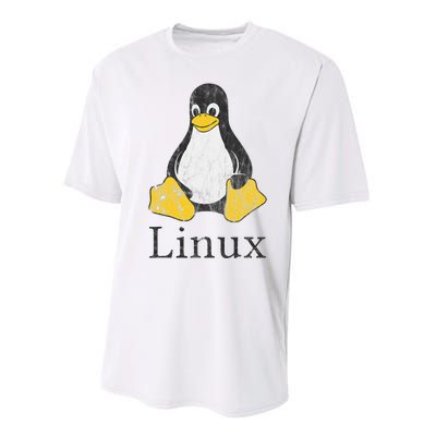 Linux Mascot Tux The Penguin Vintage Nerd Geek Sysadmin Gift Performance Sprint T-Shirt