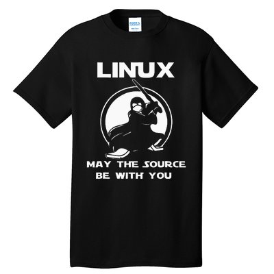 Linux May The Source Be With You Tall T-Shirt