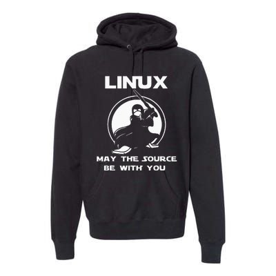 Linux May The Source Be With You Premium Hoodie