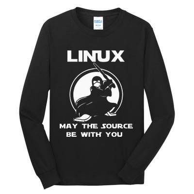 Linux May The Source Be With You Tall Long Sleeve T-Shirt