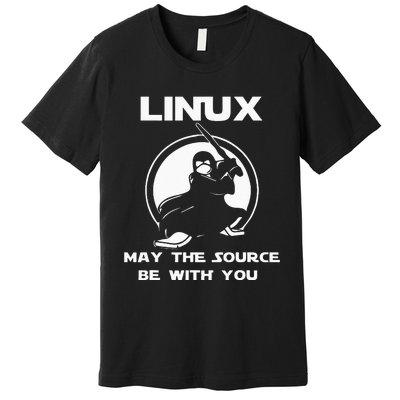 Linux May The Source Be With You Premium T-Shirt