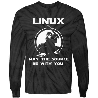 Linux May The Source Be With You Tie-Dye Long Sleeve Shirt