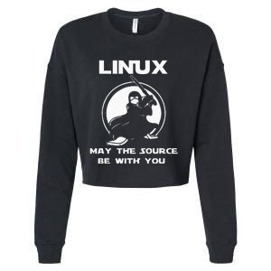 Linux May The Source Be With You Cropped Pullover Crew