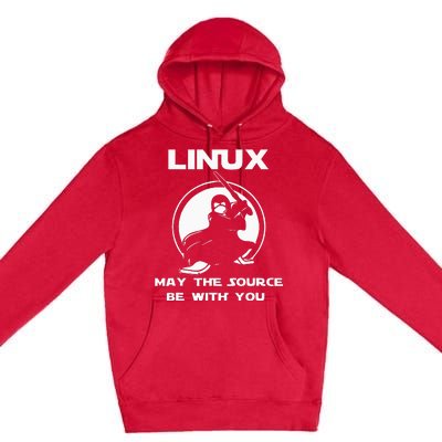 Linux May The Source Be With You Premium Pullover Hoodie