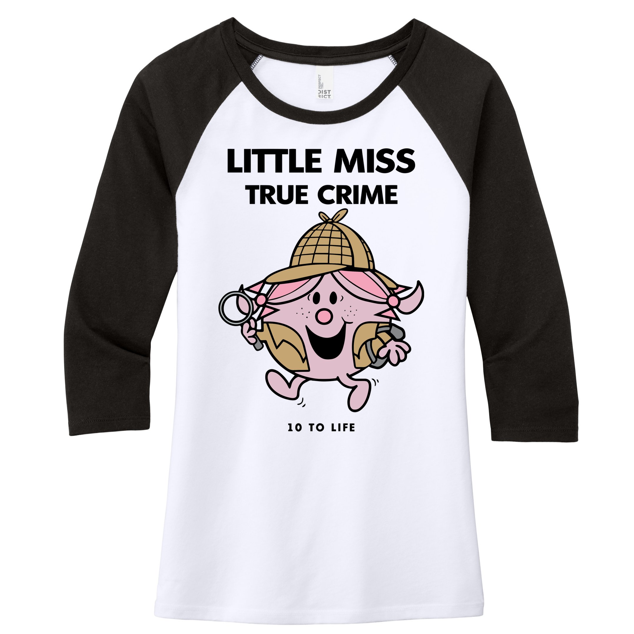 Little Miss True Crime Pigment Women's Tri-Blend 3/4-Sleeve Raglan Shirt